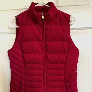 Talbots Fuschia Pink Down Quilted Puffer Vest Size S Like New Barbie Pink
